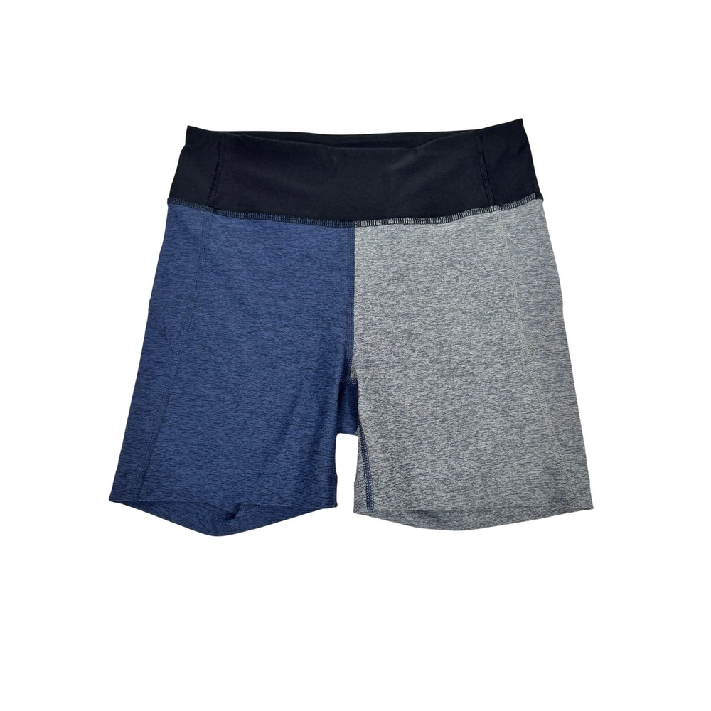 Outdoor Voices TechSweat Colorblock 5" Shorts Blue Grey Black Womens Small - Picture 1 of 5
